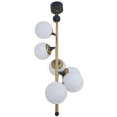 Original Stilnovo 1950 Six-Globe Chandelier 9
