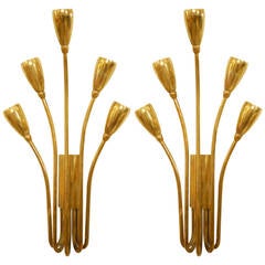 Pair of Italian Brass Sconces 10