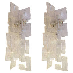 Carlo Nason Opalescent Pair of Sconces for Mazzega 1