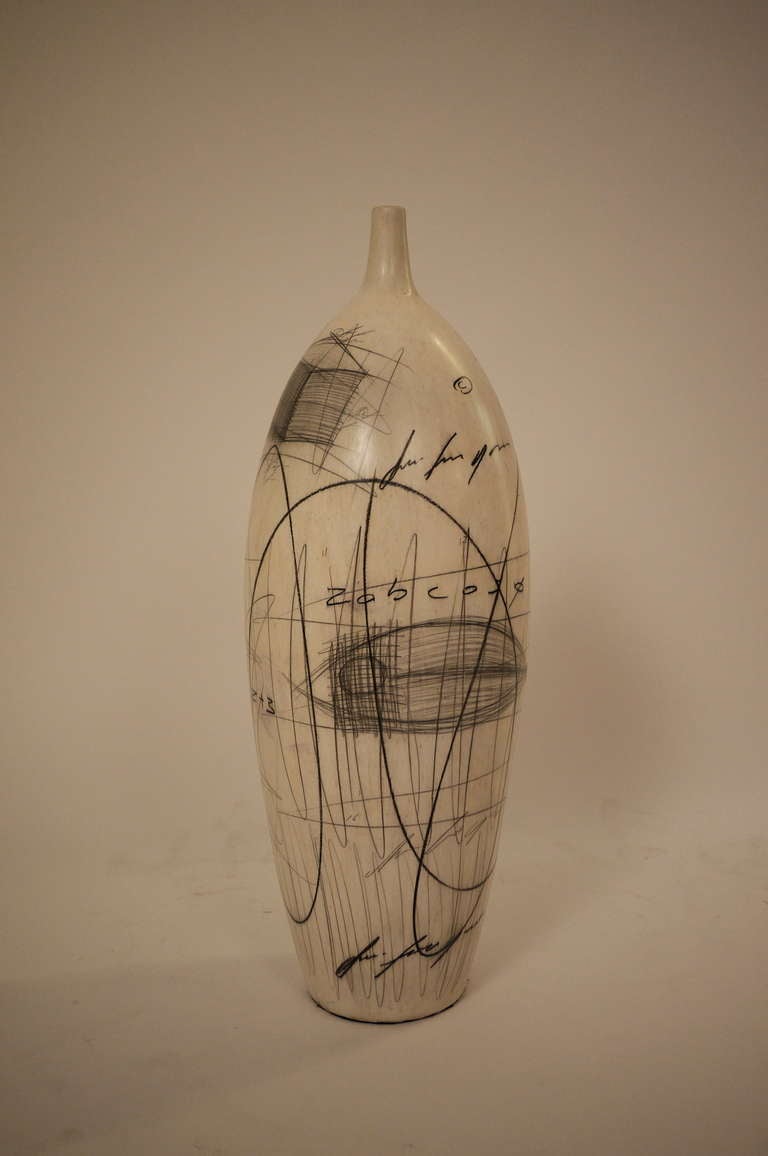 Late 20th Century YURI ZATARAIN, Ceramic Vase, circa 1990, Mexico. For Sale