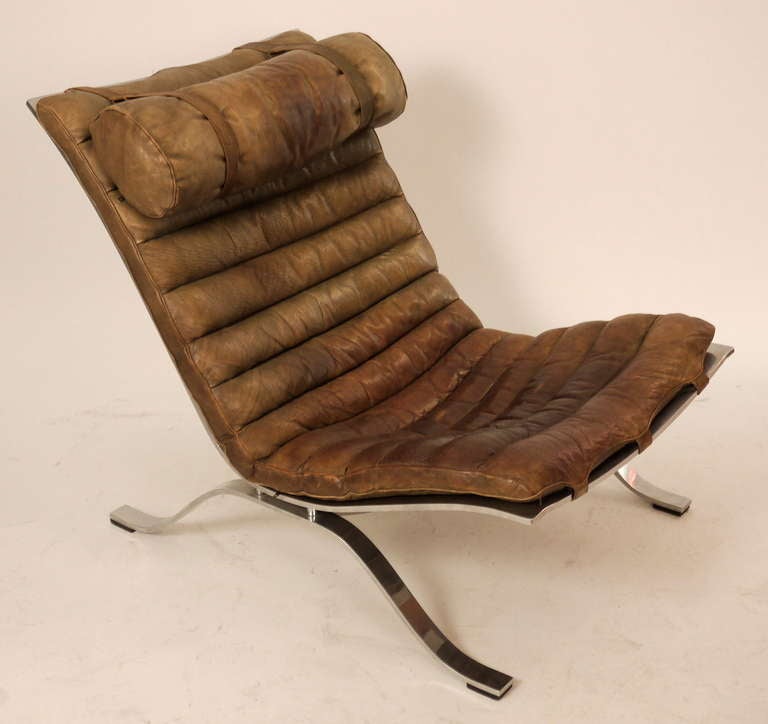 Leather Pair of Arne Norell Ari Lounge Chairs