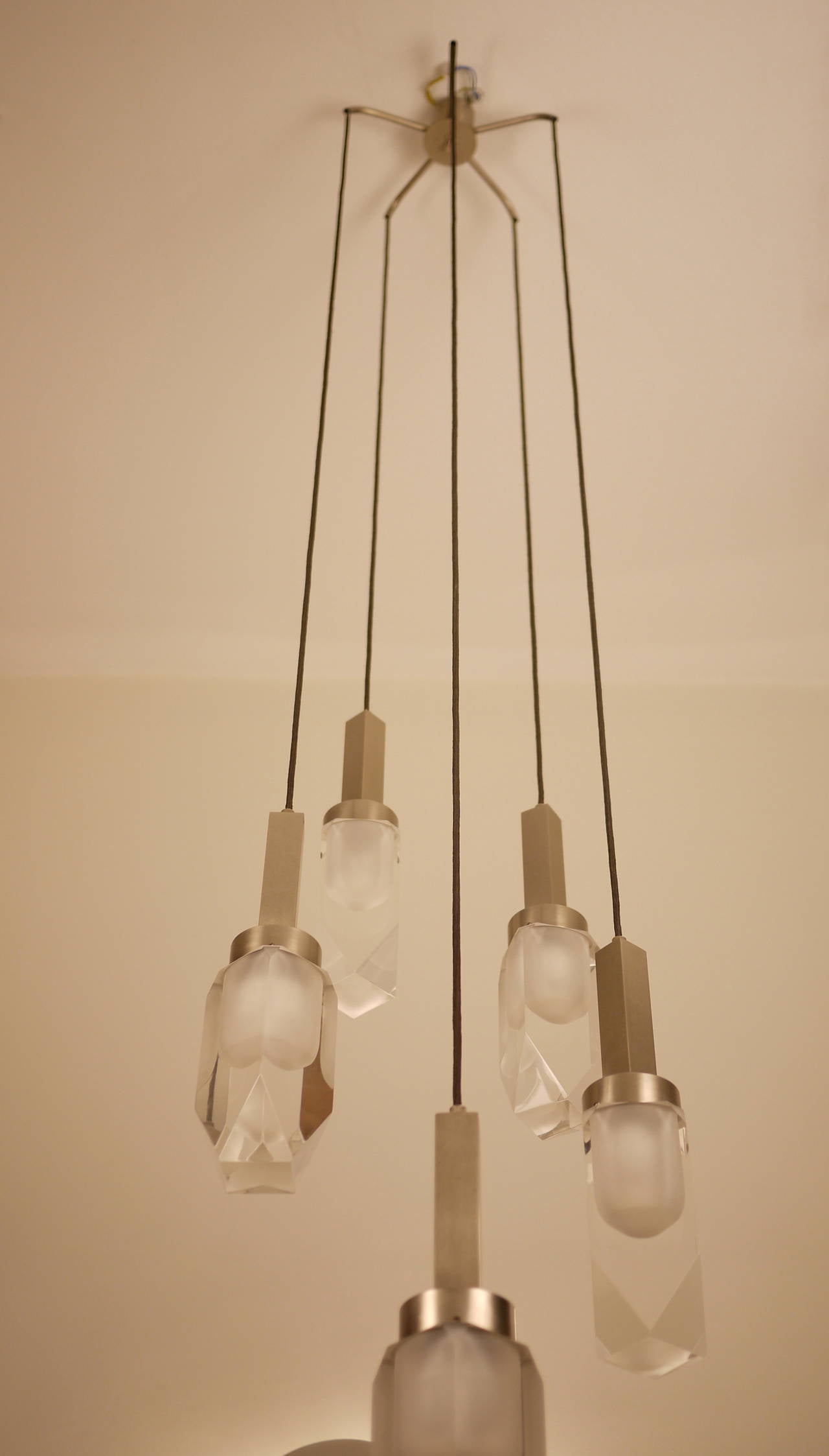 Mid-20th Century Stilnovo Five-Pendant Ceiling Lamp