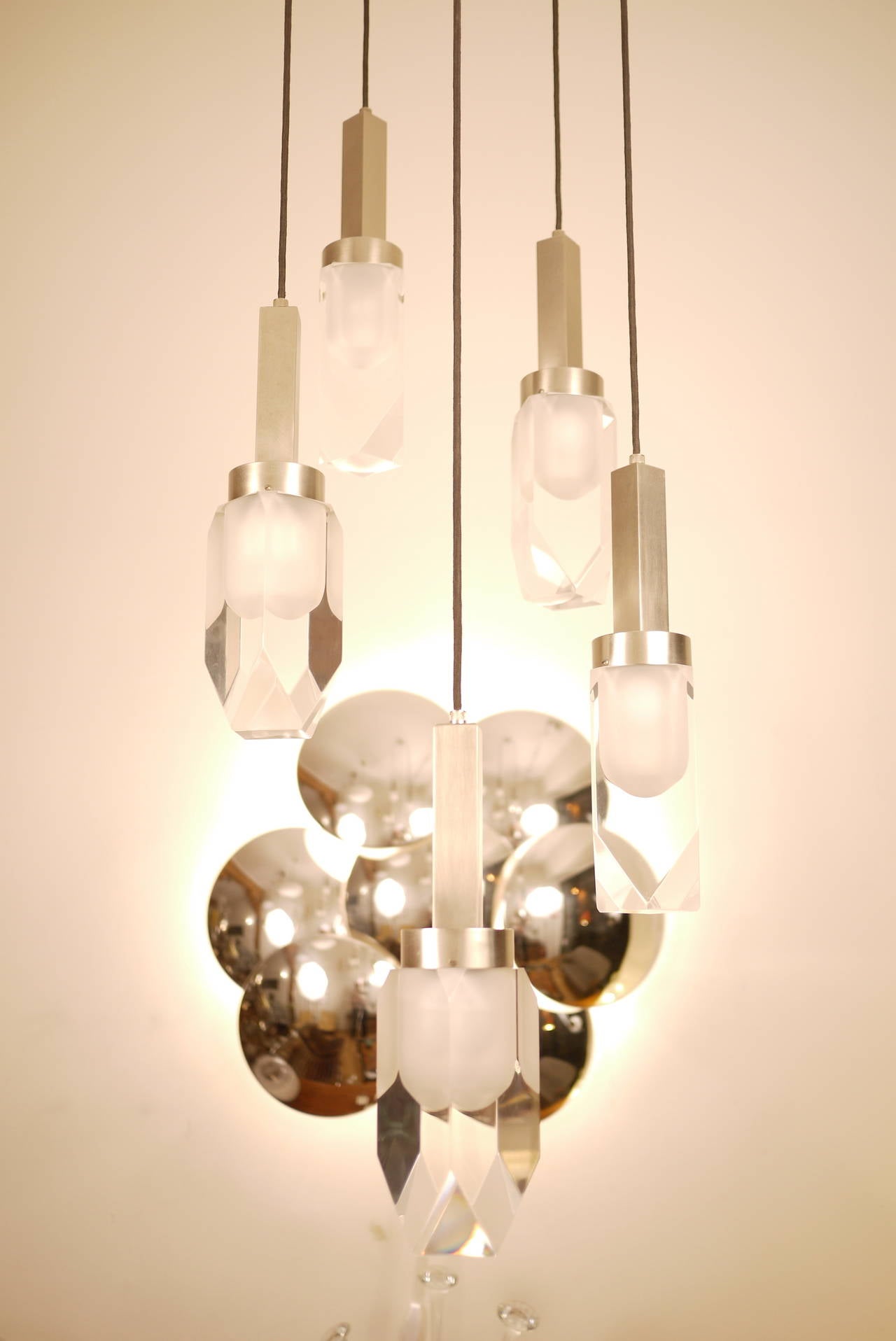 Italian Stilnovo Five-Pendant Ceiling Lamp