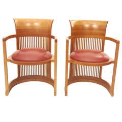 Pair of  Frank  Lloyd Wright Barrel Chairs
