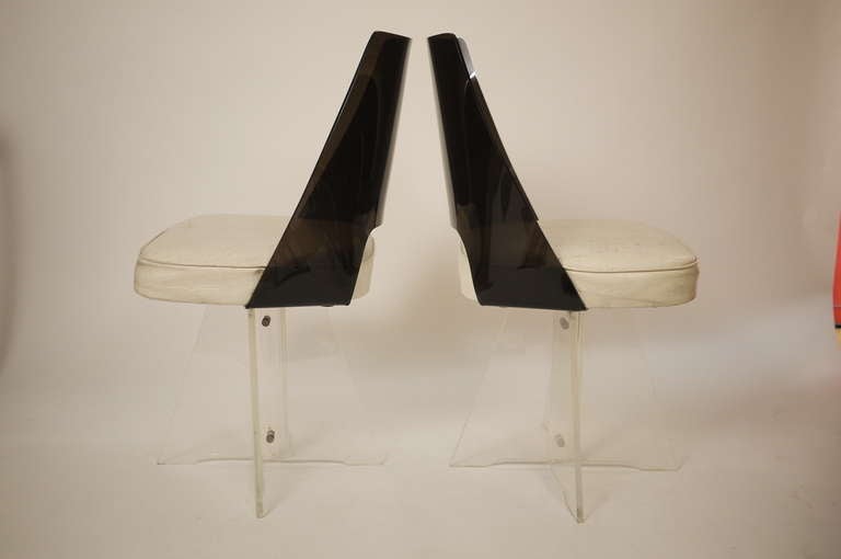 Pair of 1950s Lucite Chair In Good Condition For Sale In Madrid, ES