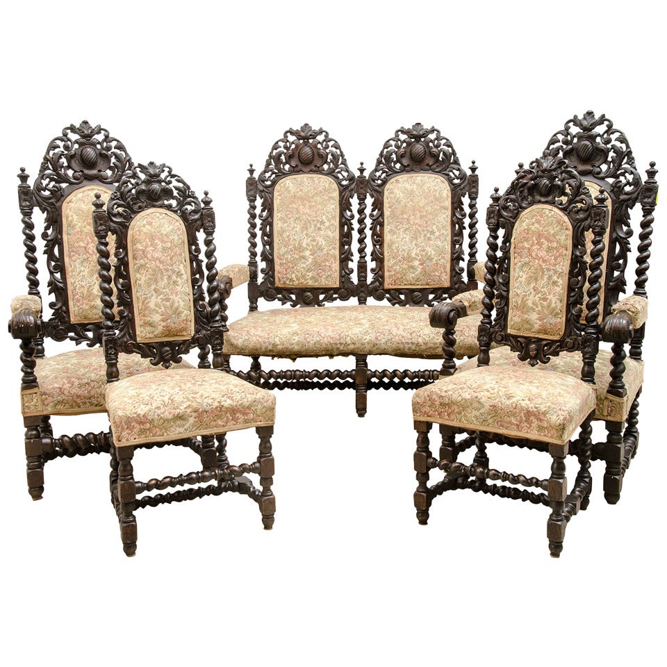 Set of Five Louis XIII Chairs