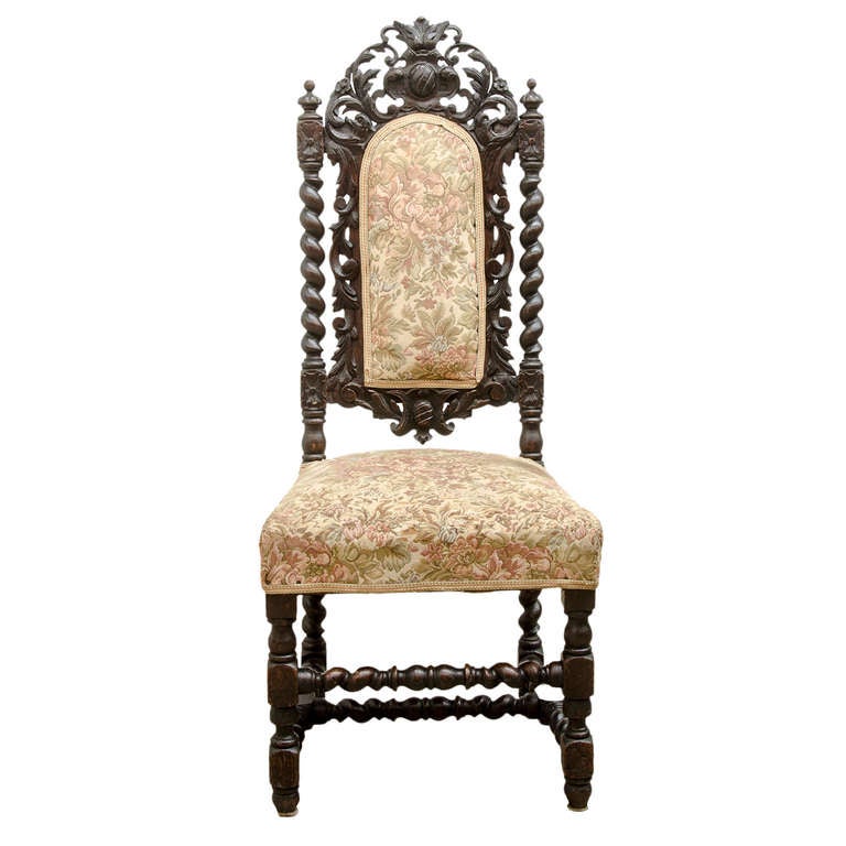 Oak Set of Five Louis XIII Chairs