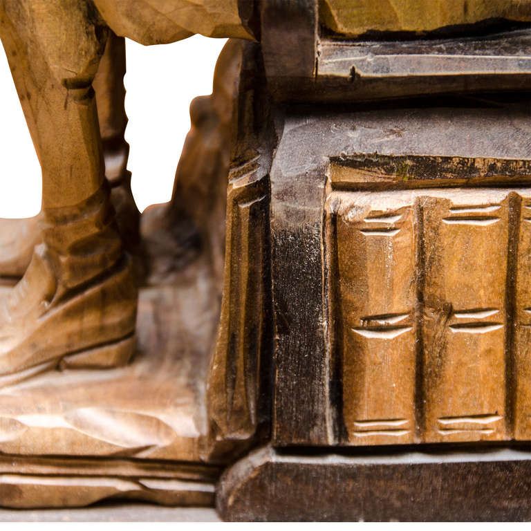 Spanish Wooden Bookends at 1stDibs