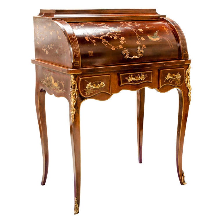French Chineos Lacquer Desk