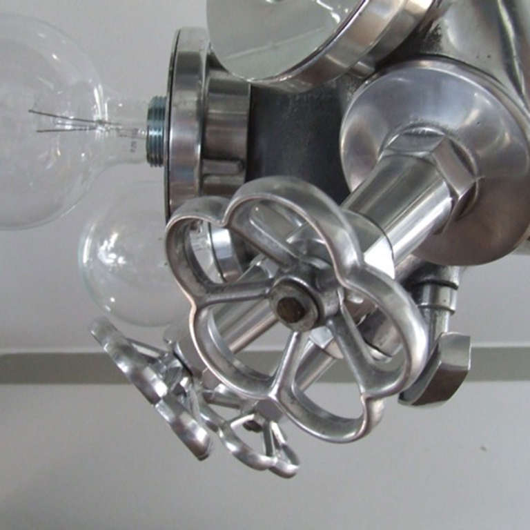 Aluminium Fire Hose Manifold Chandelier In Excellent Condition In Noord-Brabant, NL