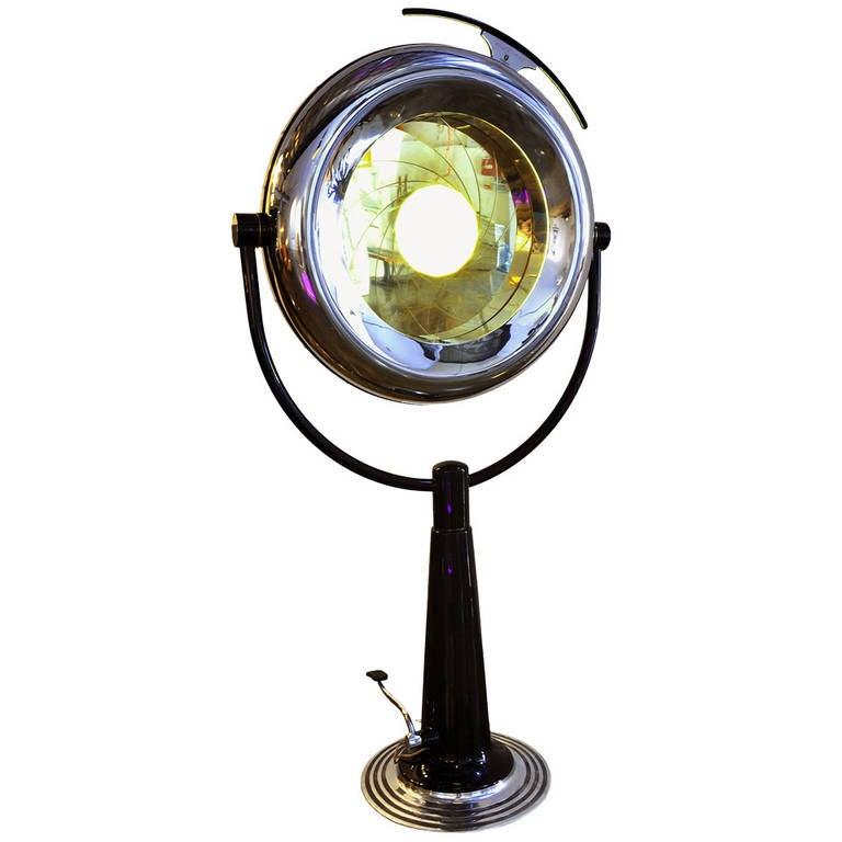 Industrial Lamp with Swarovski Crystals and a Brass Aperture