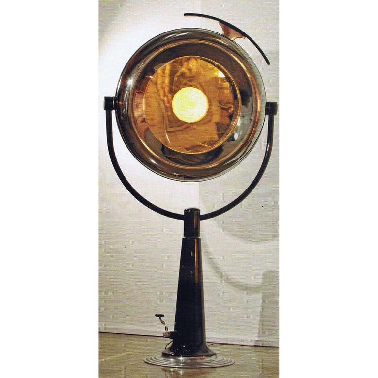 Dutch Industrial Lamp with Swarovski Crystals and a Brass Aperture