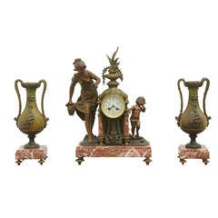 Antique Spelter Clockset from France