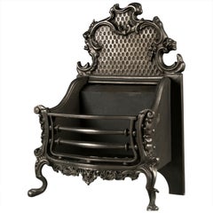An Antique Cast Iron Rococo Manner Fire Basket