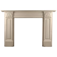 A Grand Regency Fireplace Mantel in White Statuary Marble