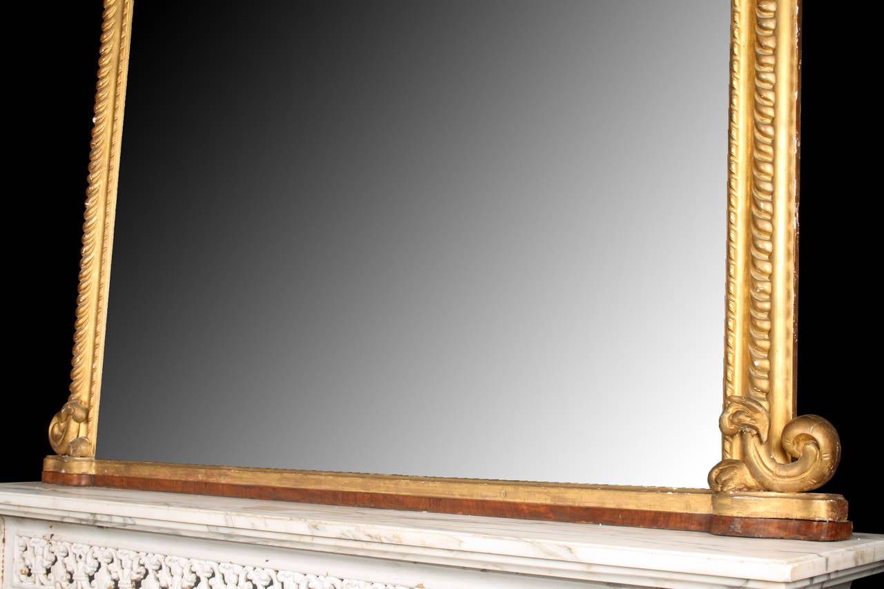 Antique Victorian Giltwood and Gesso Overmantel Mirror In Excellent Condition In London, GB