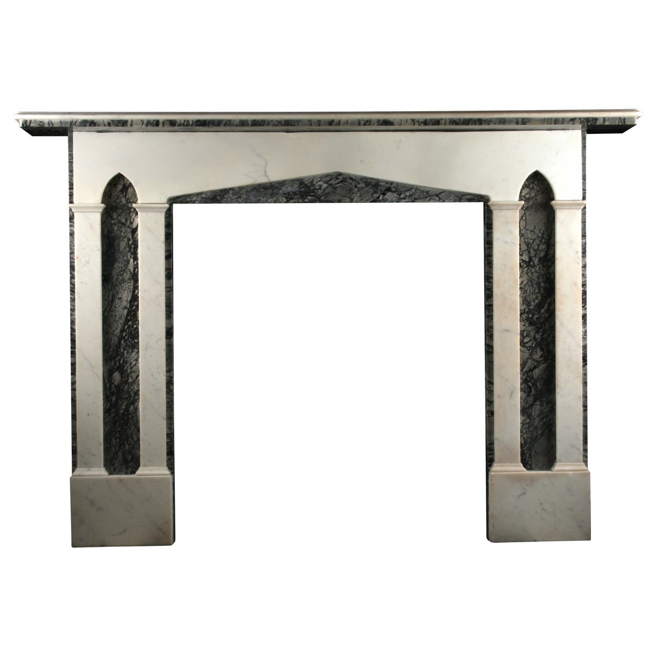 English Regency Gothic Antique Fireplace Surround For Sale