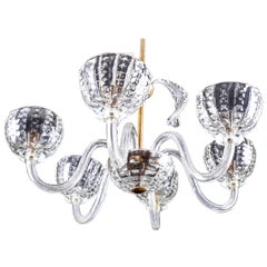 Italian Murano Barovier & Toso Style Six Arm Chandelier, circa 1930s