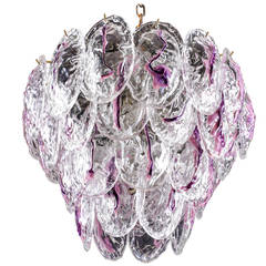 Vintage Murano Glass Petal Chandelier by Mazzega 11