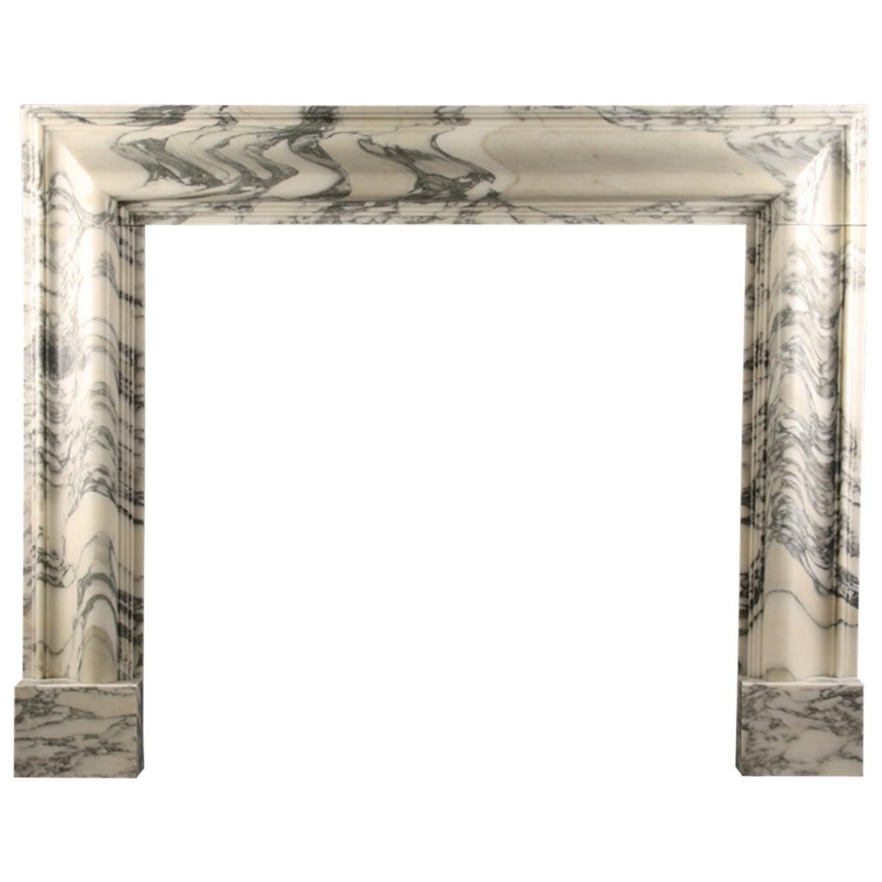 Baroque Bolection Fireplace in Italian Arabescato Marble