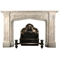 Antique Early Victorian Fireplace Mantle in the Gothic Revival Manner