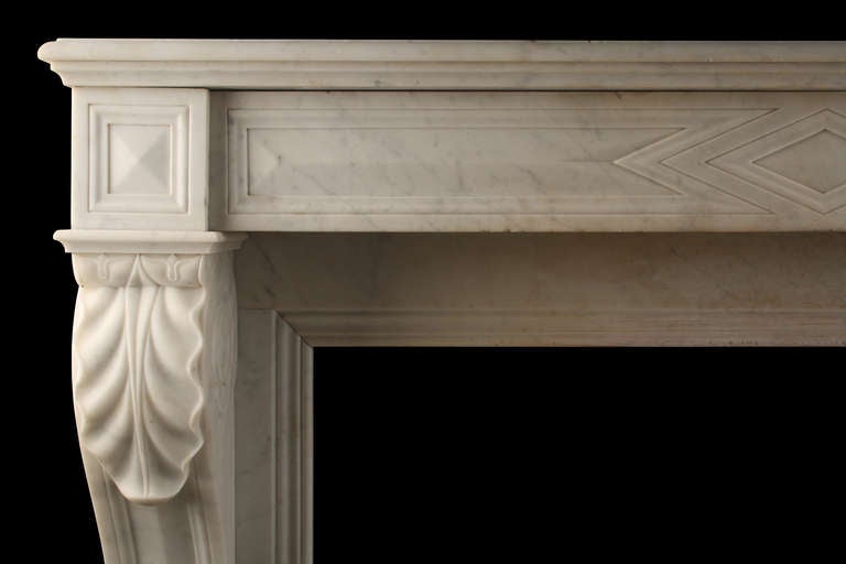 French Antique Louis XVI Lion Paw Fireplace Mantel