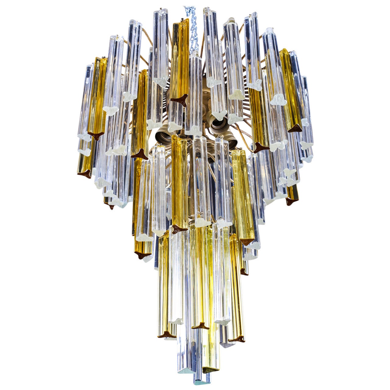 Vintage Italian Murano “Waterfall” Chandelier by Venini, circa 1960s For Sale