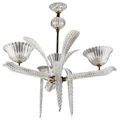 Barovier & Toso Murano Glass Chandelier, 1930s