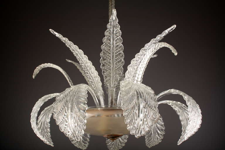 1940′s Clear Murano Glass Chandelier Attributed to Barovier & Toso

Total Height: 35” – 89 cm
Total Width: 26