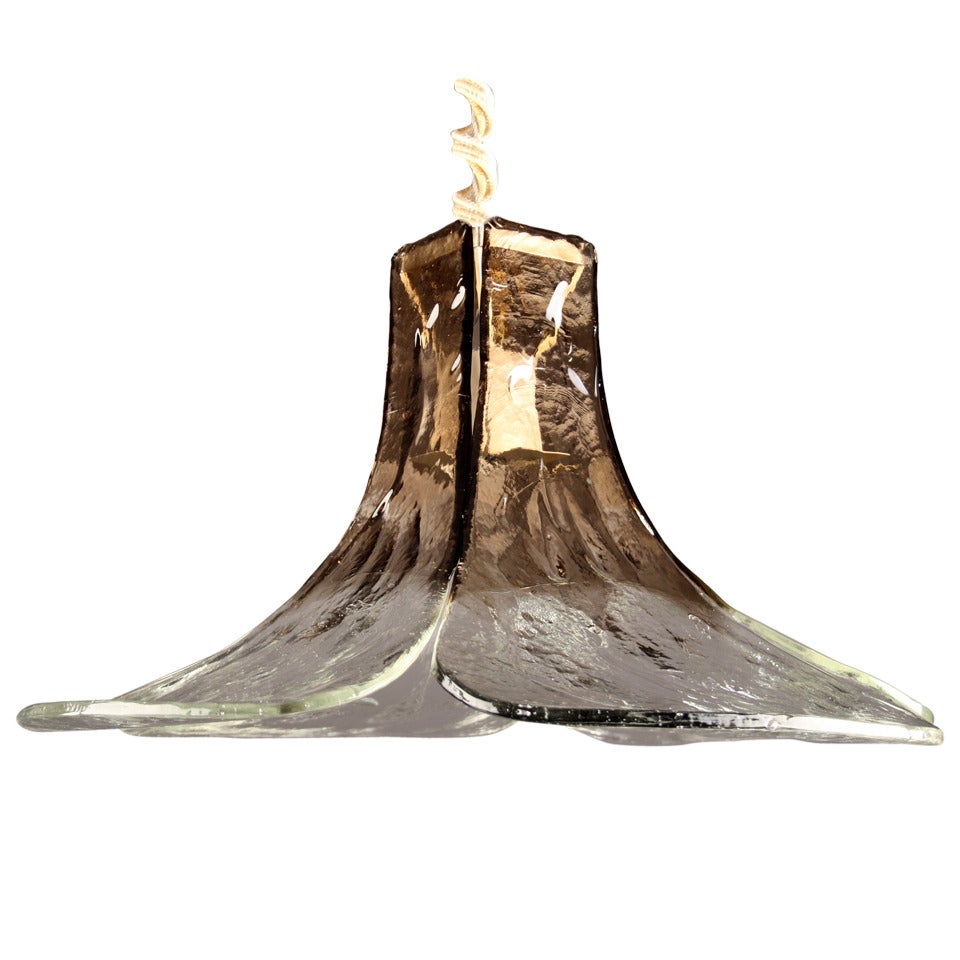 Carlo Nason for Mazzega Murano Glass Petal-Form Chandelier For Sale