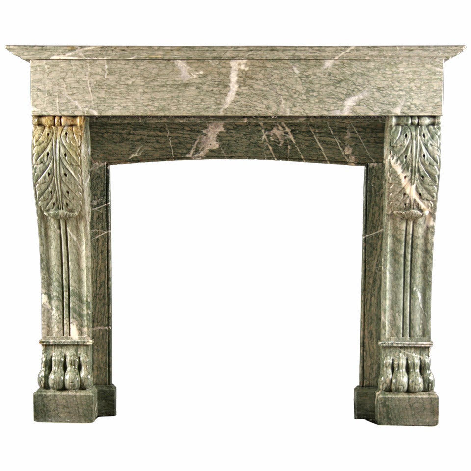 19th Century Louis XVI Lion Paw Fireplace Mantel For Sale