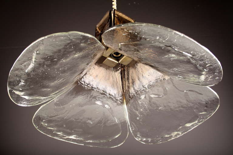 Carlo Nason for Mazzega Murano Glass Petal-Form Chandelier In Excellent Condition For Sale In London, GB