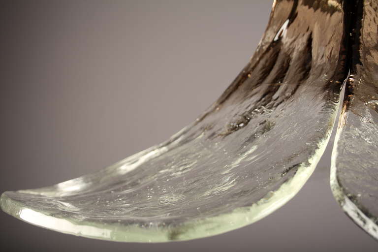 Carlo Nason for Mazzega Murano Glass Petal-Form Chandelier For Sale 2