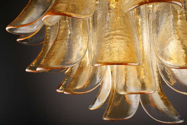 Mid-20th Century Beautiful Glass Chandelier by Mazzega For Sale