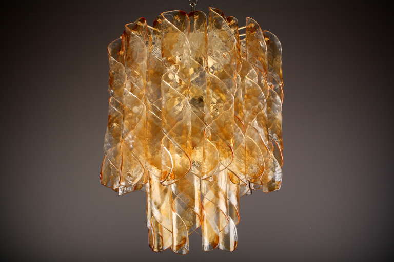 Italian Clear and Yellow Rubin Murano Glass “Torciglione” Chandelier

Glass only Height: 22