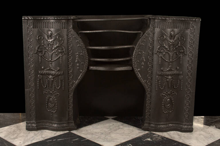 Elegant Neoclassical Robert Adam Hob Grate, circa 1790