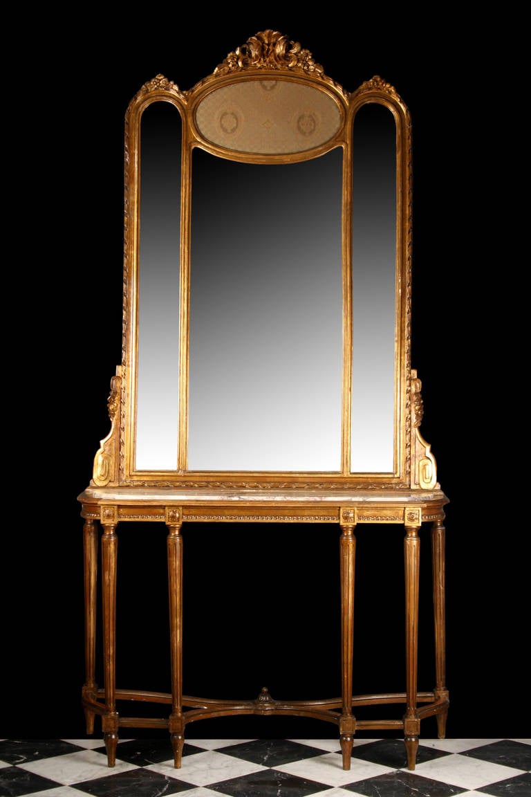 Italian 19th Century Freestanding Console with Matching Mirror

Stock No: M1707