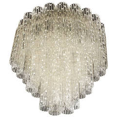 Elegant Three-Tier Venini Tronchi Murano Chandelier, 1960s 7