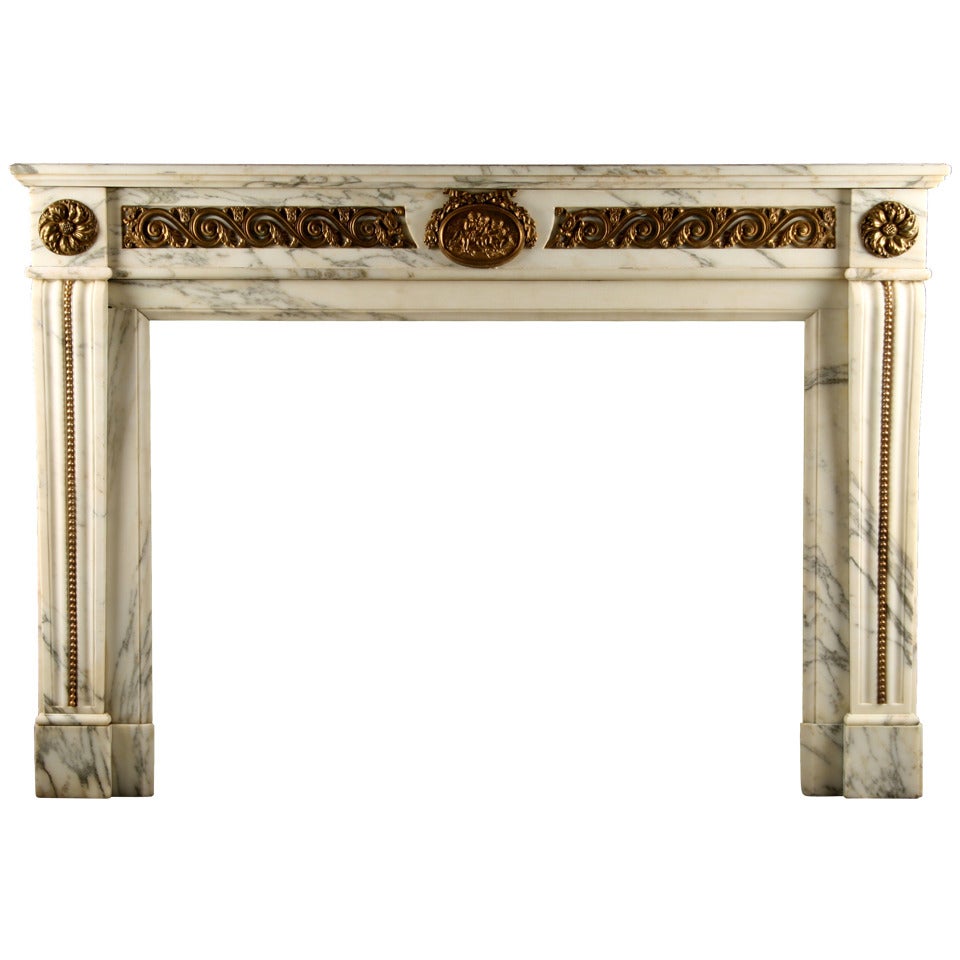 Impressive Louis XVI Regency Fireplace Mantel For Sale