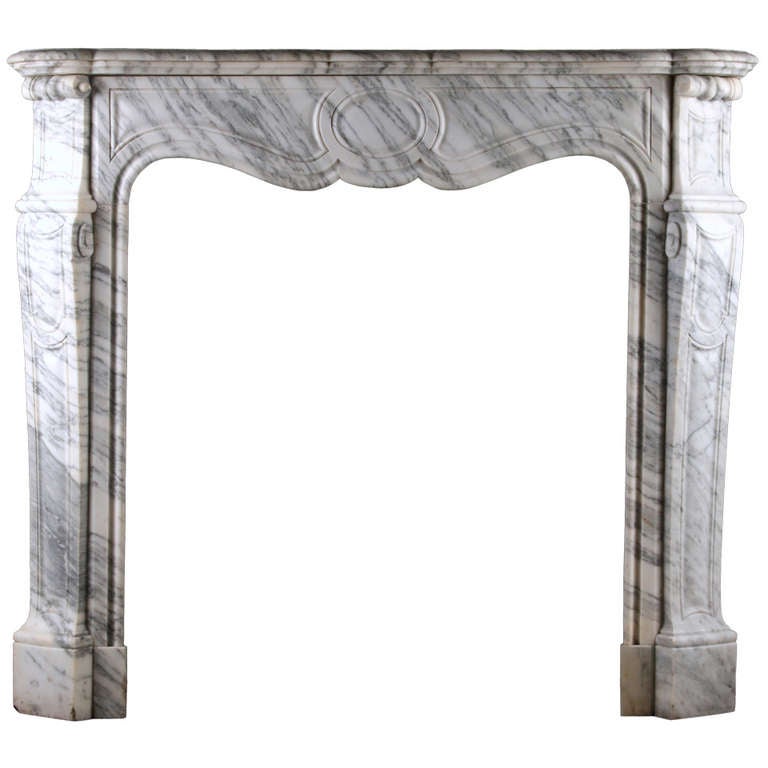 A Louis Xv Pompadour Fireplace In Arabescato Marble Circa 1870 At