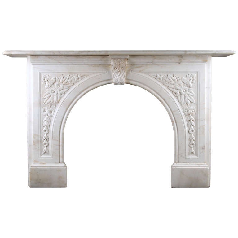 An Antique Victorian Arched Fireplace Surround In White ...