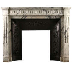 Louis XVI Arabescato Marble Fireplace in the Regency Manner, French circa 1850