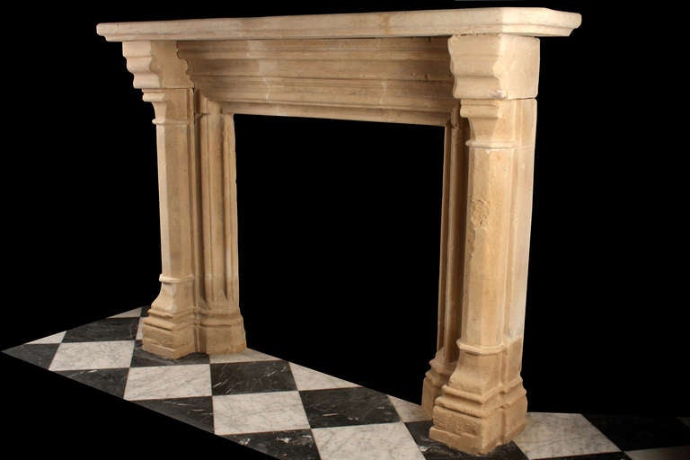 A Grand Antique Gothic Tudor Revival Chimneypiece In Good Condition For Sale In London, GB