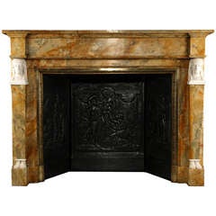A Very Fine Neoclassical Sienna Marble Antique Fireplace 9
