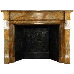 A Very Fine Neoclassical Sienna Marble Antique Fireplace