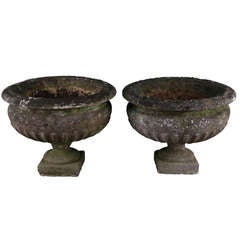 Hand Crafted Antique Victorian Stone Garden Urns 1