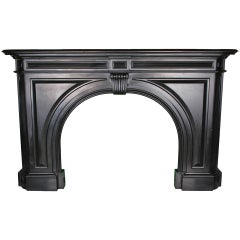 English Regency Arched Black Marble Chimney Piece