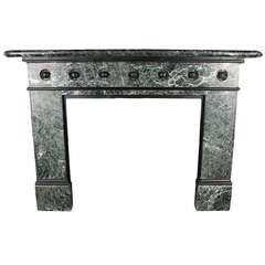 Large Victorian Fireplace Mantle in Verde Antico Marble 2
