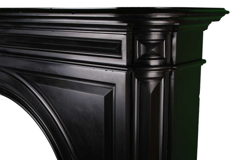 19th Century English Regency Arched Black Marble Chimney Piece For Sale