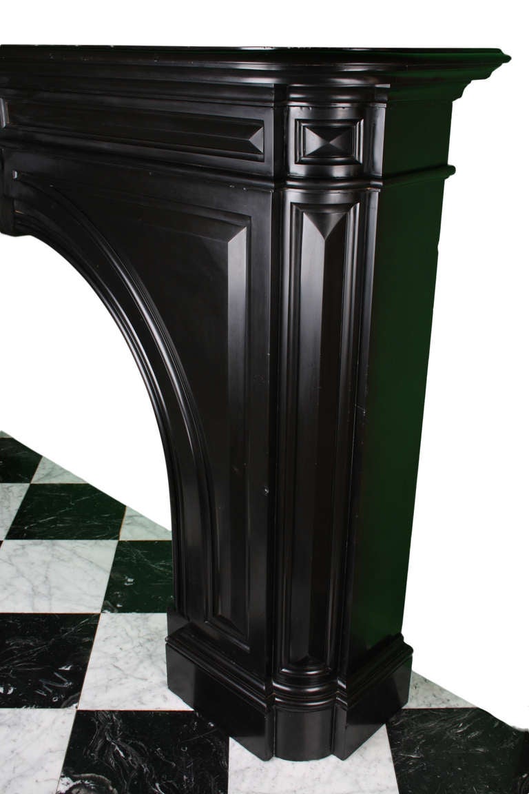 English Regency Arched Black Marble Chimney Piece For Sale 1